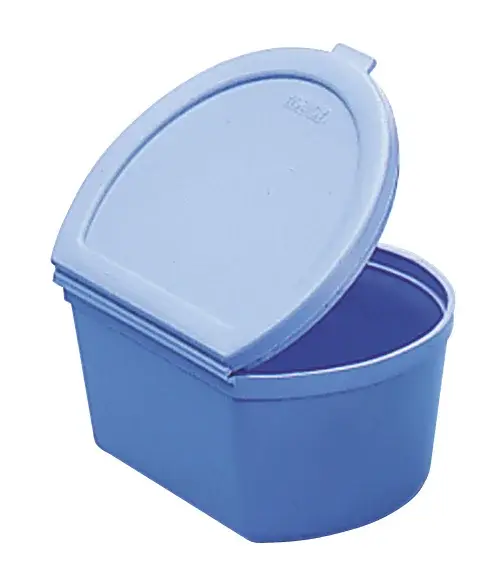 Boîte à dentier avec couvercle à cliper