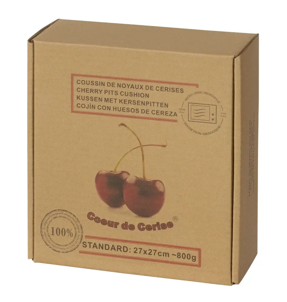 Coussin cœur de cerise noyeux de cerise
