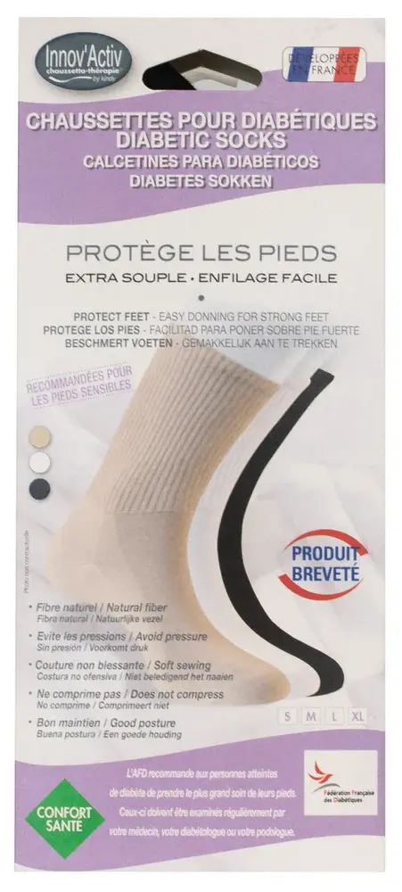 Mi-chaussettes pour diabétiques