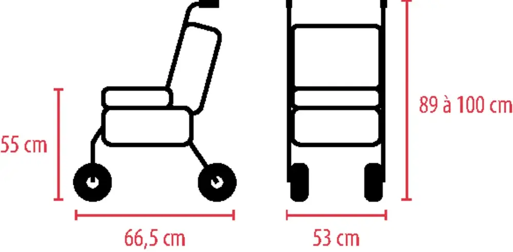 Déambulateur 4 roues chariot de courses R05