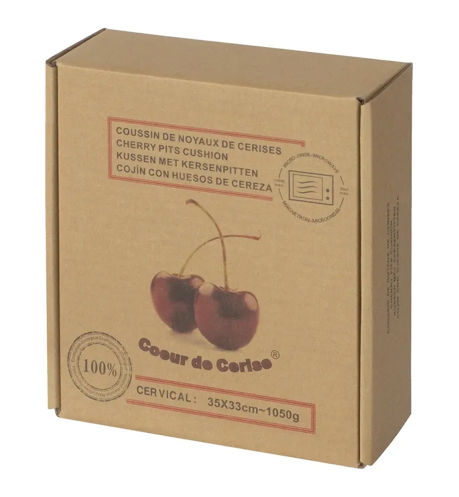 Coussin cœur de cerise noyeux de cerise