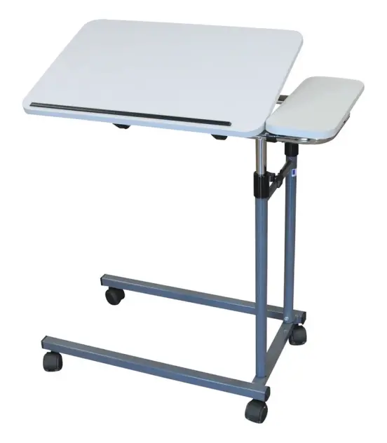 Produit Table de lit médicalisé à roulettes avec grand plateau inclinable Image