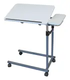 Vignette - Table de lit médicalisé à roulettes avec grand plateau inclinable