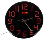 Vignette - Horloge ronde murale à LED rouge
