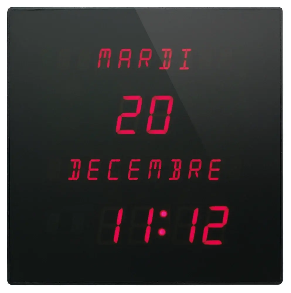 Horloge avec date à LED rouge