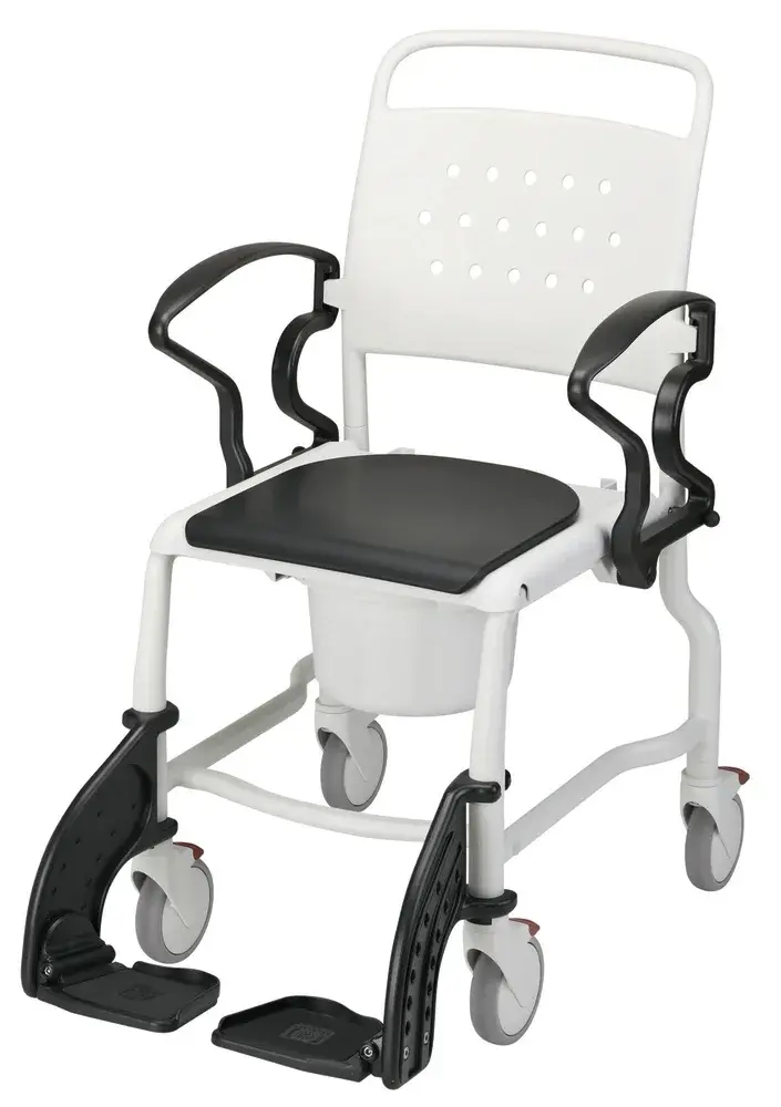 Chaise de douche sur roues Bonn avec assise percée