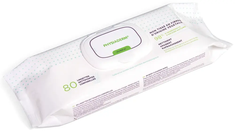 Lingettes nettoyantes corporelles Physiaderm