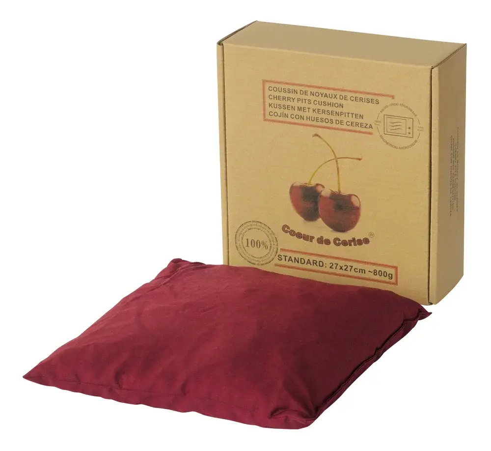 Coussin cœur de cerise noyeux de cerise