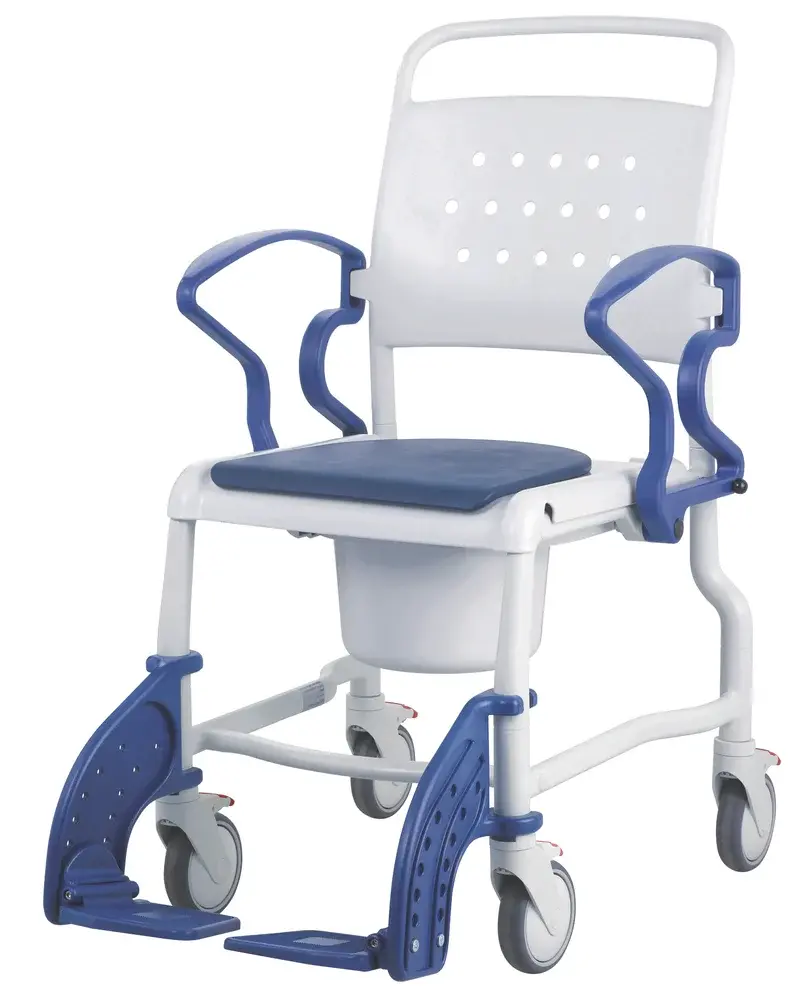 Chaise de douche sur roues Bonn avec assise percée