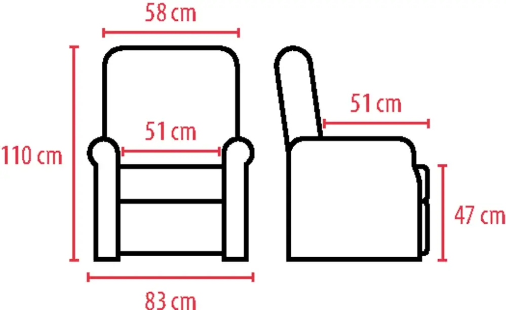 Fauteuil releveur 1 moteur électrique 3 positions