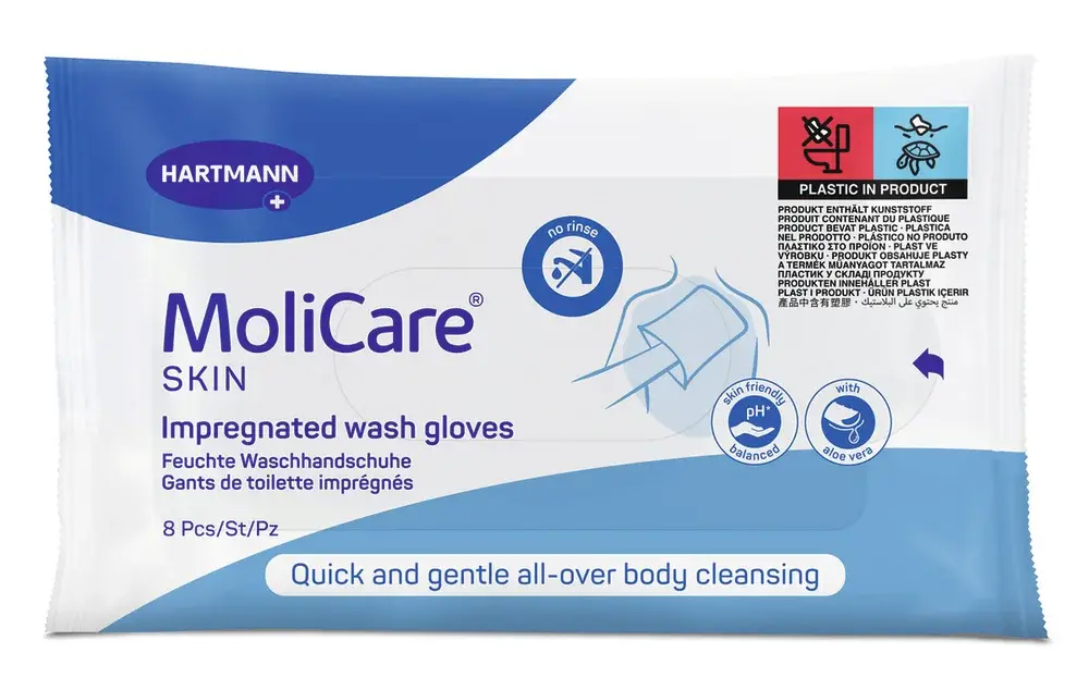 Gants de toilette imprégnés Molicare Skin