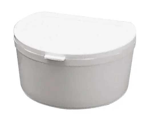 Boîte à dentier avec couvercle à cliper