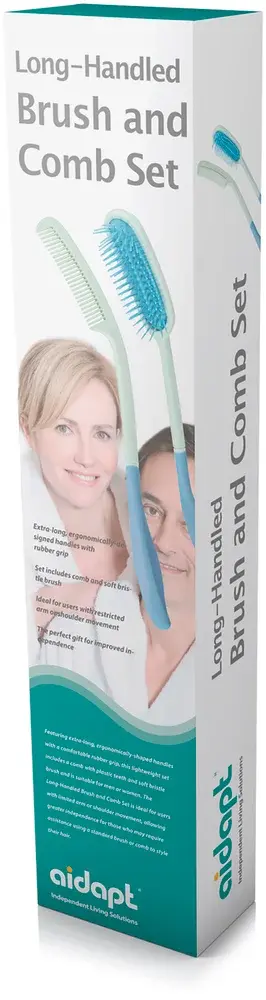 Ensemble brosse à cheveux et peigne à manche extra-long