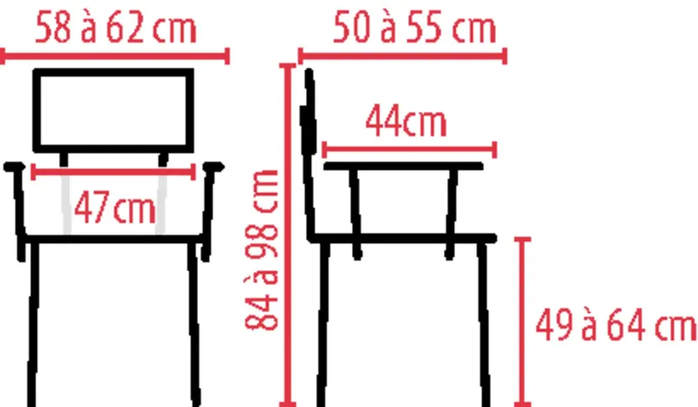 Chaise percée réglable en hauteur Onis