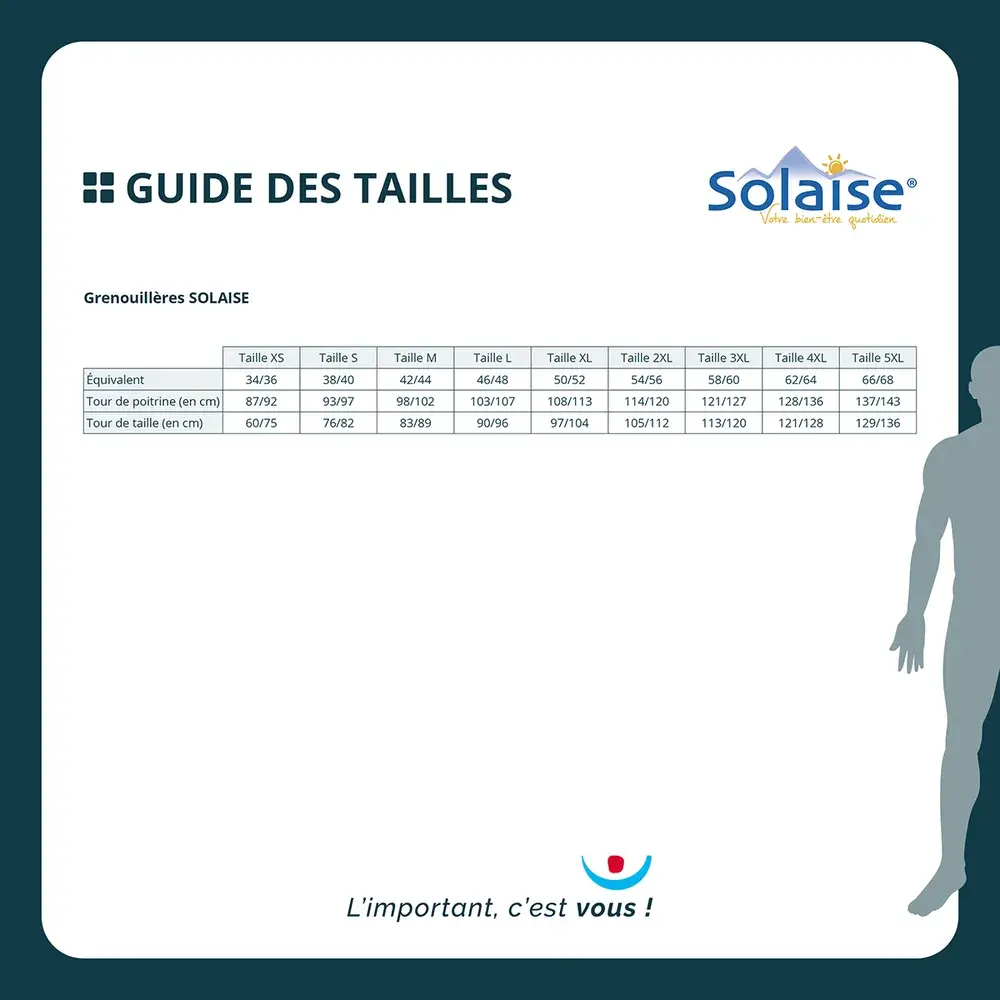 Guide des tailles Grenouillère adulte mixte Colombes manches et jambes longues
