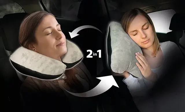 Coussin 2 en 1 nuque et dos