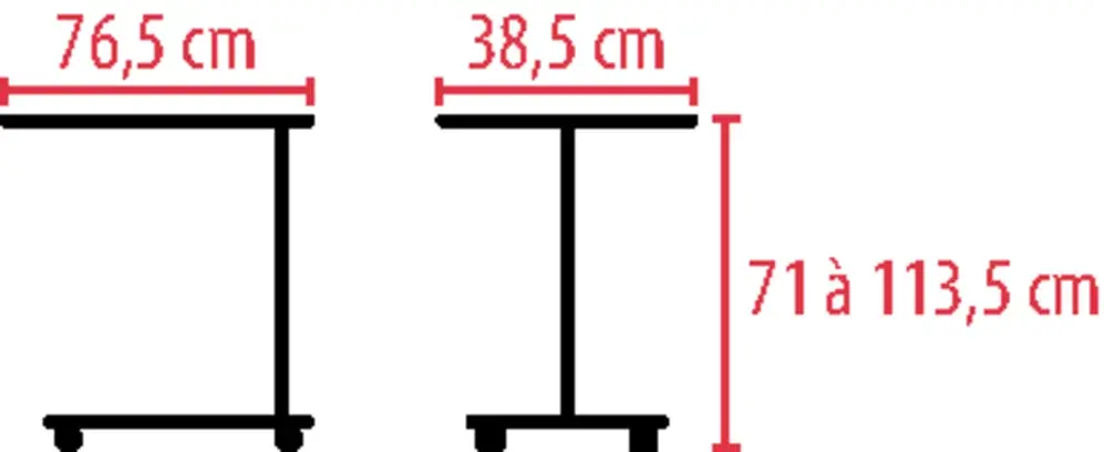 Table de lit médicalisé roulante Kauma avec freins