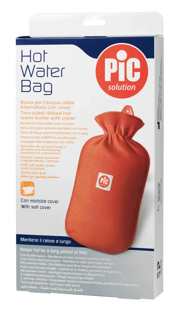 Bouillotte caoutchouc avec housse