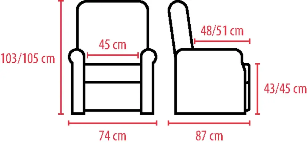 Fauteuil releveur 1 ou 2 moteurs assise mémoire de forme Bultex