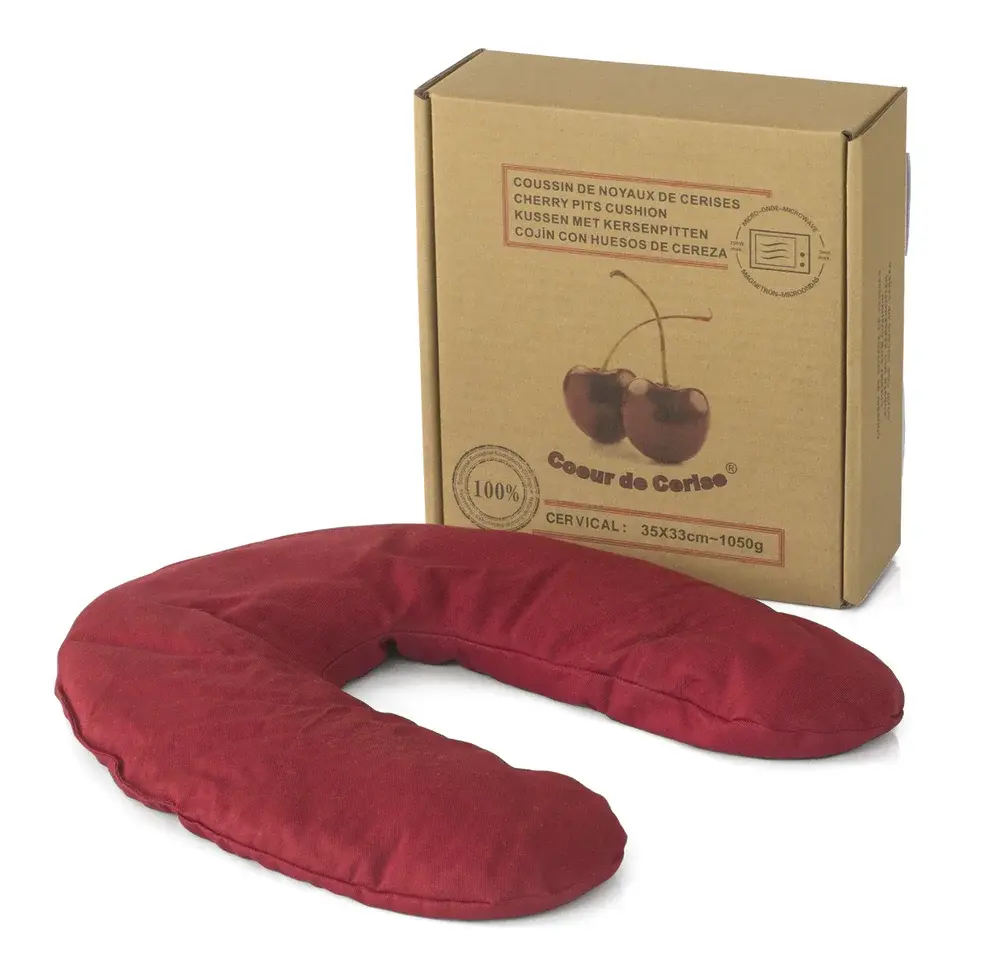 Coussin cœur de cerise noyeux de cerise