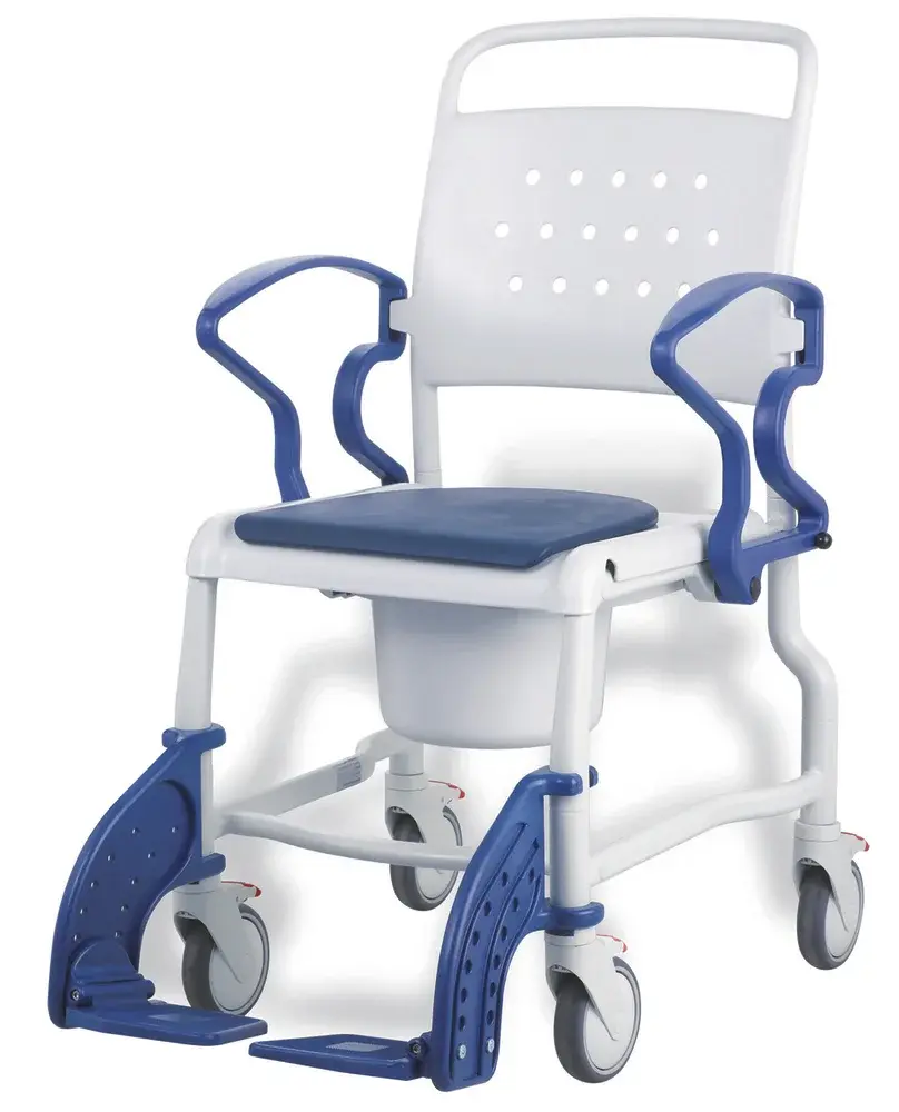 Chaise de douche sur roues Bonn avec assise percée