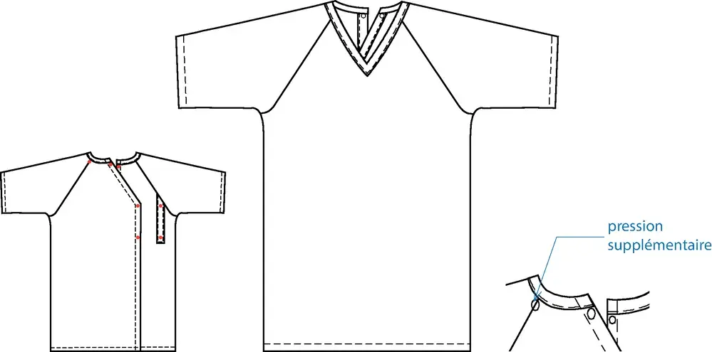 Chemise d'hospitalisation patient