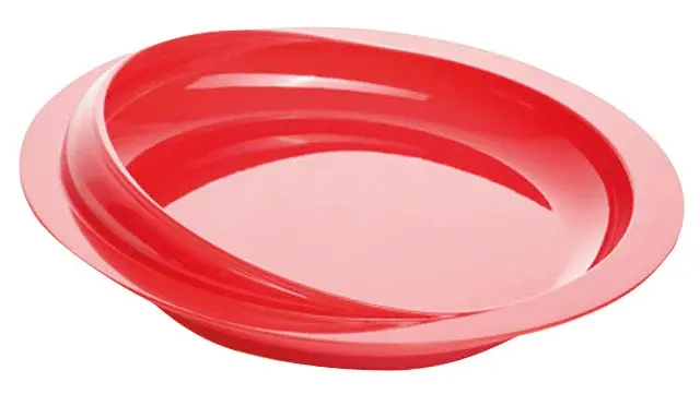 Assiette ergonomique à rebord surélevé