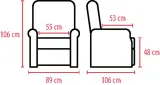 Vignette - Fauteuil releveur 2 moteurs Smart inclinable en mode allongé