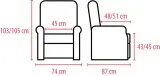Vignette - Fauteuil releveur 1 ou 2 moteurs multipositions assise Bultex